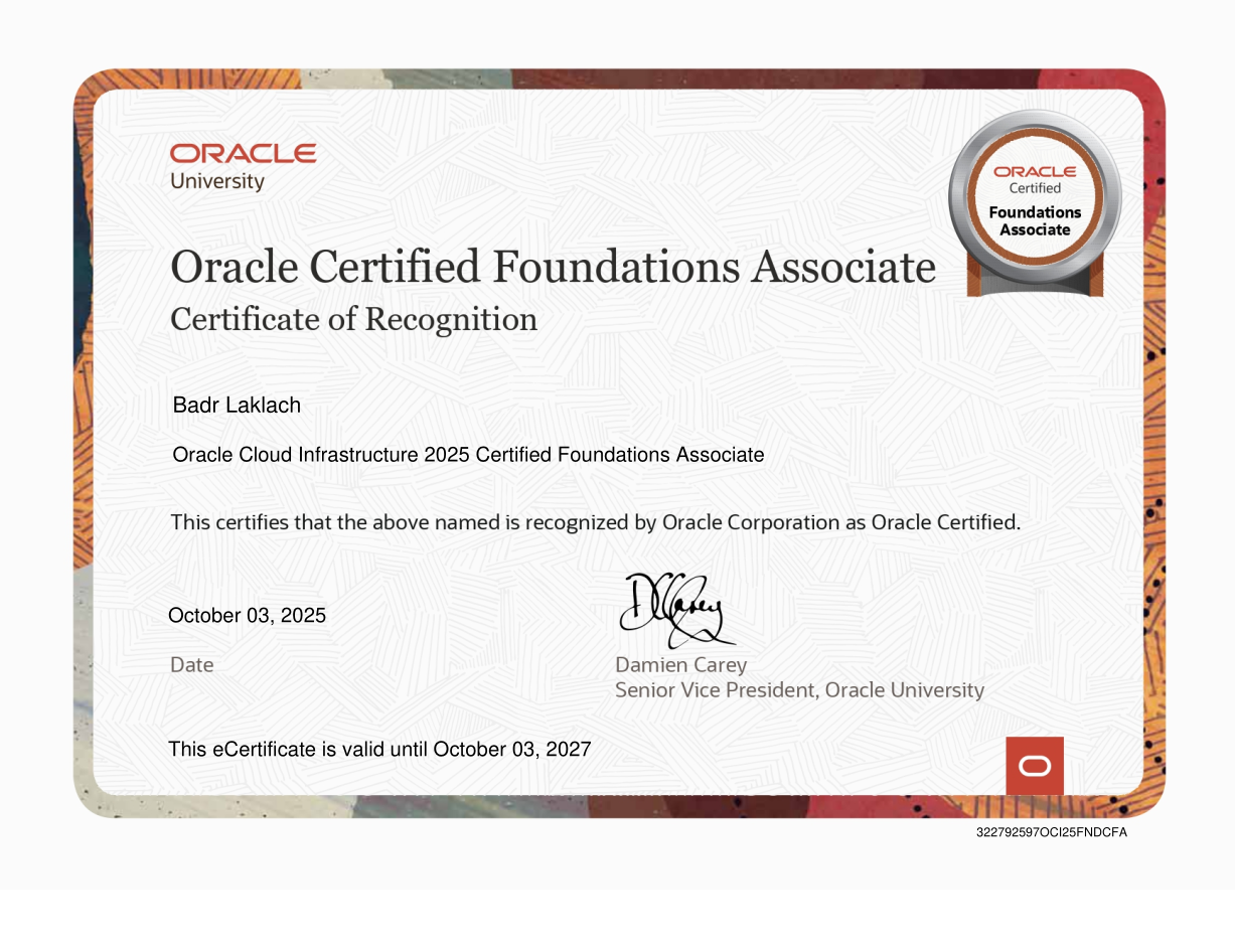 Oracle Cloud Infrastructure 2025 Certified Foundations Associate
